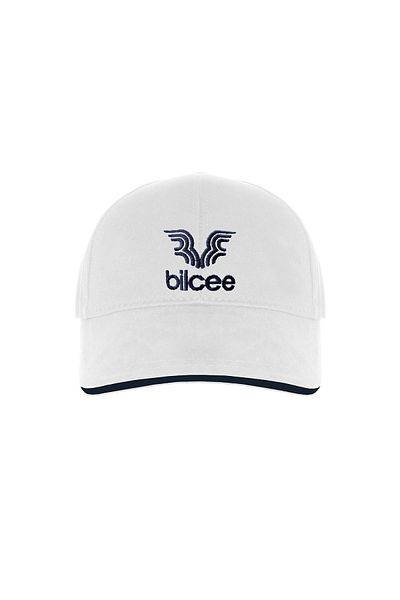 bilcee Unisex εμπριμέ πολύχρωμη γραμμή λεπτομερές ρυθμιζόμενο λευκό καπέλο 1591