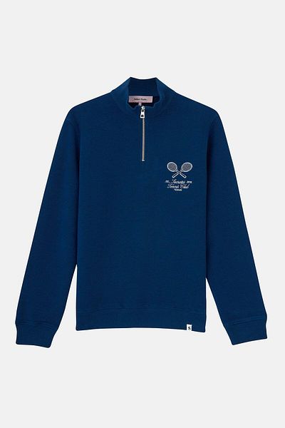 Socrates Dergi Φούτερ Tennis Club SuperSoft Quarter-Zip - Λαμπερό Μπλε