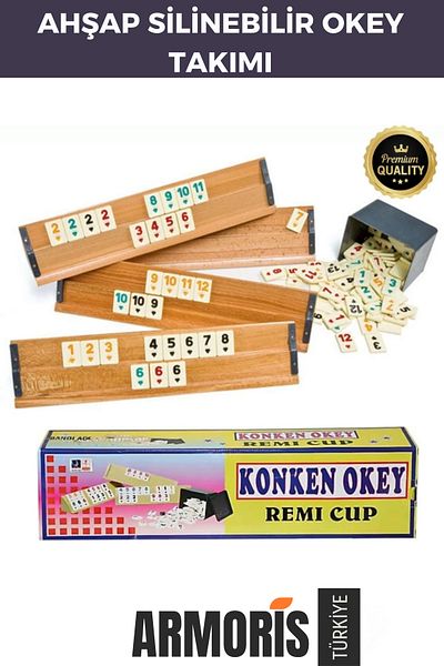 Armoris New Series Antibacterial Dirt-Repellent Scratch-Resistant Erasable Konken Wooden Okey Set