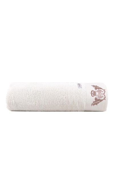Ecocotton Πετσέτα μπάνιου Tuğsen 100% οργανικό βαμβάκι κεντημένη κρέμα 80x150 εκ.