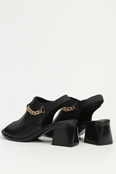 Pierre Cardin Black Leather Women's Heeled Shoes Pc-54632