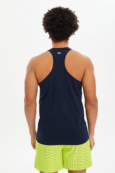 bilcee Ανδρικό μπλουζάκι μπάνιου με στάμπα μπλε Navy Blue Cotton Training 0776