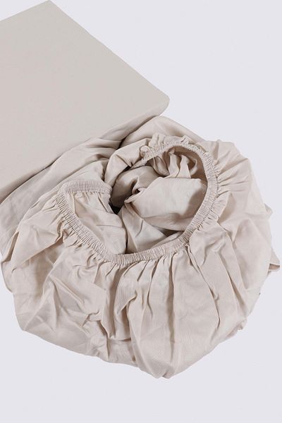Ecocotton ملاءة سرير مفردة 100% قطن عضوي ساتان بيج 120x200 سم