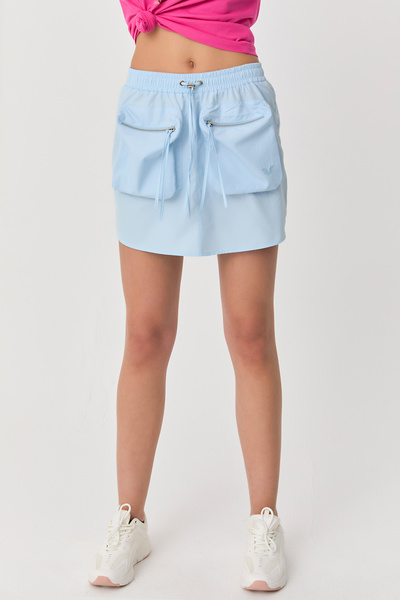 bilcee Women's Camgobej Parachute Cargo Mini Skirt with Drawstring and Pockets 9745