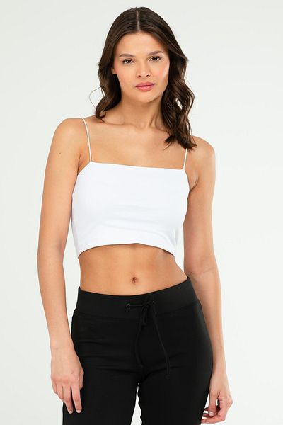speedlife Sutien sport pentru femei, alb, obișnuit din bumbac, cu gât deschis, Sf0650