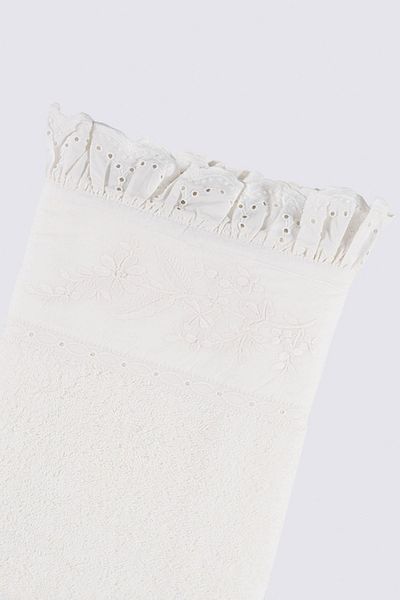 Ecocotton Πετσέτα μπάνιου Elsa 100% οργανικό βαμβάκι κεντημένη κρέμα 80x150 εκ.