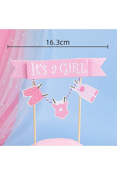 Cymeosh Set of 3 Cymeosh cake decorations, pink, paper, 16.3 cm/ 19 x15 cm / 16 cm