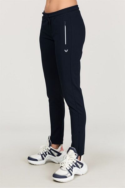 bilcee Γυναικείο αθλητικό παντελόνι Dark Navy Blue CottonPoly με φερμουάρ - 1129