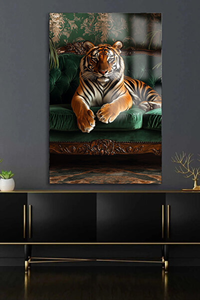 TAULART TIGER TEPIH SAVRŠENOG DIZAJNA STAKLENI STOL POKLON ZA DOM POSLOVNI PO...