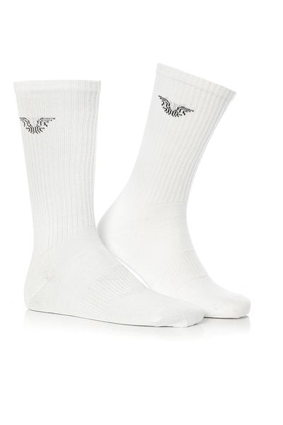 bilcee Unisex βαμβακερές μακριές λευκές κάλτσες τένις 4903