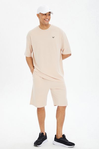 bilcee Ανδρικό κοστούμι με μαλακή υφή Owersize Crew Neck Sports T-Shirt 0690