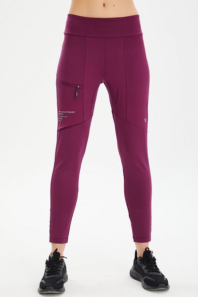 bilcee High Waist Lycra Plum Women's Outdoor Leggings - Pieced Pants 0674