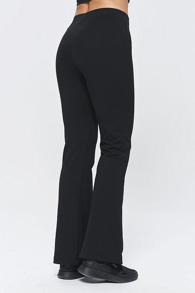 bilcee Women's Black High Waist Flare Cotton Trousers 9911