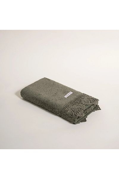Ecocotton Πετσέτα προσώπου Alicia 100% οργανικό βαμβάκι με κορδόνι πράσινο 50x90 εκ.