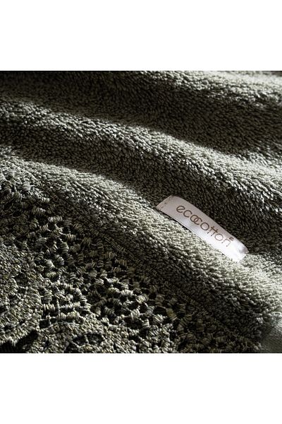 Ecocotton Πετσέτα προσώπου Alicia 100% οργανικό βαμβάκι με κορδόνι πράσινο 50x90 εκ.