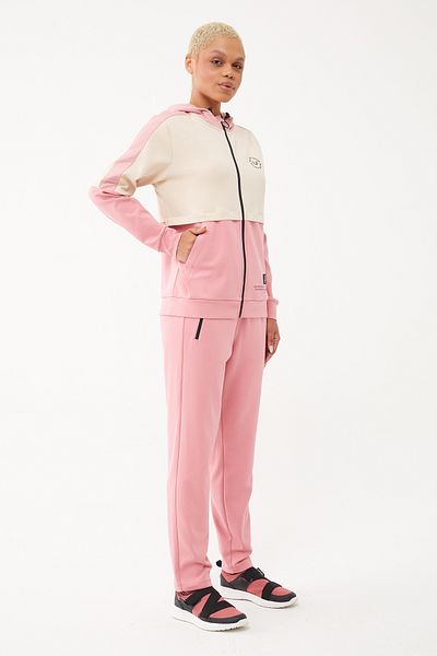 bilcee Women's Hooded Lycra Tracksuit Set - Cream 1625