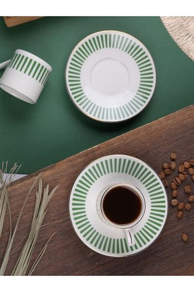 Viyalente Porcelain Alya 4 Piece Coffee Set 2 Piece Coffee Cup Set