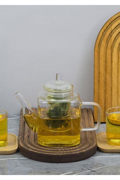 HomeTarz Mini Size Borosilicate Glass Teapot - Glass Plant Teapot with Strainer - 400 ml
