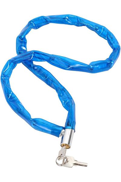 Generic Soft Plastic Coated Chain Lock - Metal Security Lock for Motorcycles and Bicycles - Blue