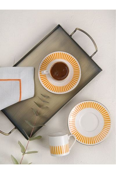 Viyalente Porcelain Alya 4 Piece Coffee Set 2 Piece Coffee Cup Set