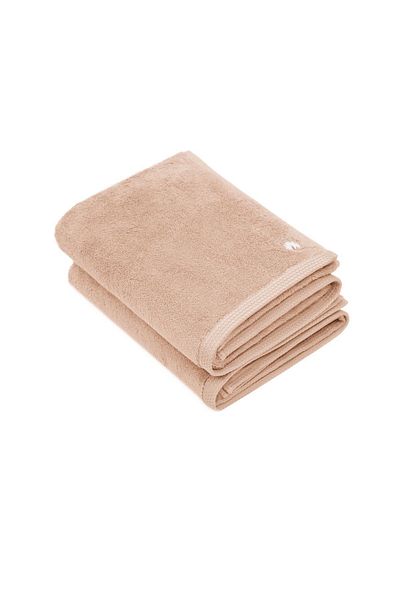 Ecocotton Σετ πετσετών προσώπου από καθαρό βαμβάκι 2 τεμαχίων 100% οργανικό βαμβάκι με κέντημα με πεταλούδα καφέ 50x90 εκ.