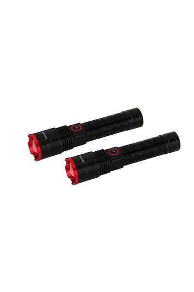 KRYPTON 2PCS Zoomable LED Flashlight KNFL5166, 4000mAh, 1500LM, Type-C Charging, SOS, Portable