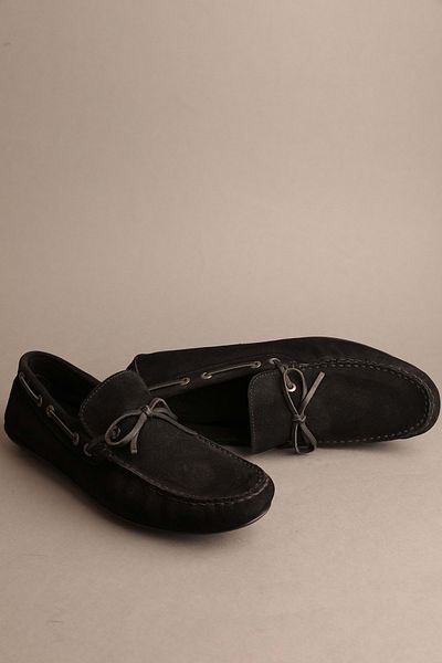 Gondol Loafer clasic pentru bărbați din piele naturală, piele de căprioară neagră 41 ttx.602
