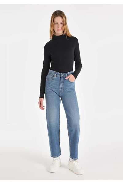 Colin's 884 Lauren - Pantaloni albaștri cu talie înaltă, cu croiala dreaptă, pentru femei, cu croiala obișnuită