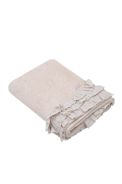 Ecocotton Πετσέτα μπάνιου Miranda Beige - 100% οργανικό βαμβάκι, βολάν, 80x150 εκ.