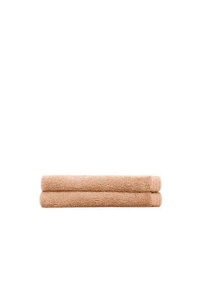 Ecocotton Σετ πετσετών χεριών από καθαρό βαμβάκι 2 τεμαχίων 100% οργανικό βαμβάκι με κέντημα πεταλούδας καφέ 30x50 cm