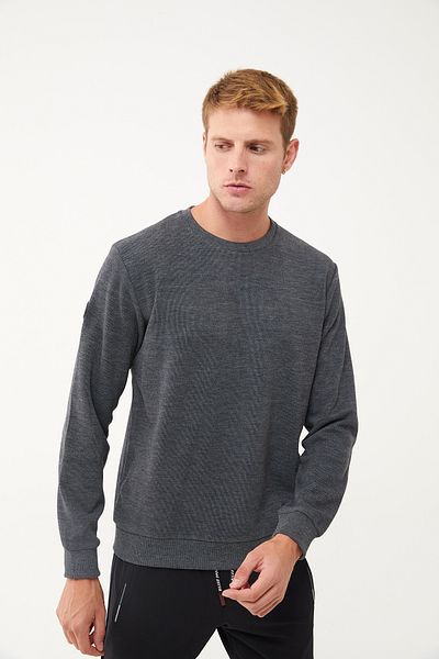 bilcee Ανδρικό φούτερ Anthracite Crew Neck με μαλακή υφή 1664