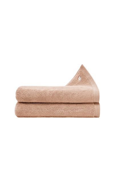 Ecocotton Σετ πετσετών προσώπου από καθαρό βαμβάκι 2 τεμαχίων 100% οργανικό βαμβάκι με κέντημα με πεταλούδα καφέ 50x90 εκ.