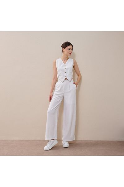 SHUGAA Women's Premium Design Suit with Gold Button Detail Vest