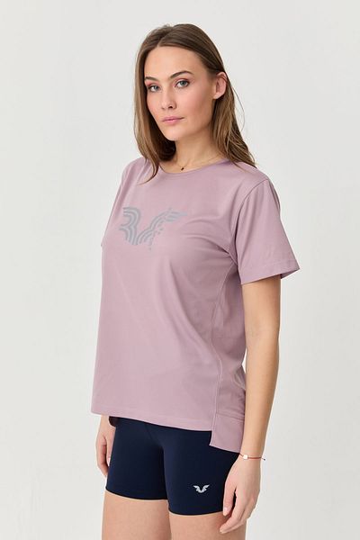 bilcee Lilac Light Drying Women's Training T-Shirt - Fast Printed 9706