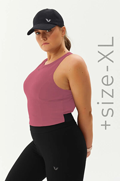 bilcee Kadın Plum Bisiklet Yaka Toparlayıcı Spor Ve Günlük Destekli Crop Top Body Bra 9209