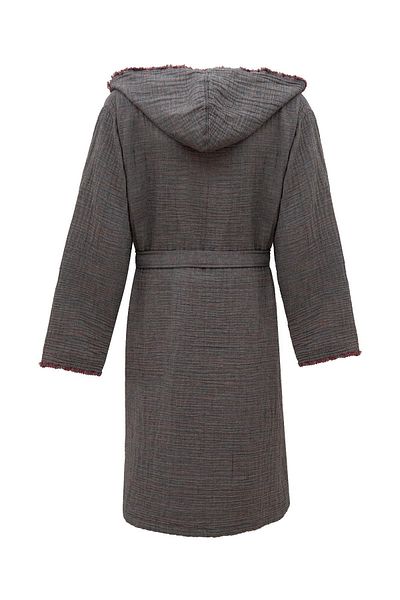 Ecocotton Halat de baie pentru bărbați Muna 100% bumbac organic Inject Burgundy-antracit