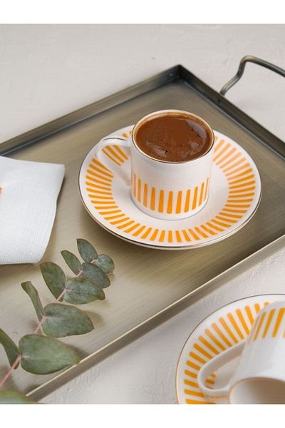 Viyalente Porcelain Alya 4 Piece Coffee Set 2 Piece Coffee Cup Set