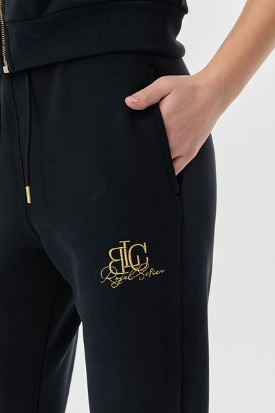 bilcee Black Modal Tracksuit Set - Brushed and Detachable Sleeve, Soft Texture 9758