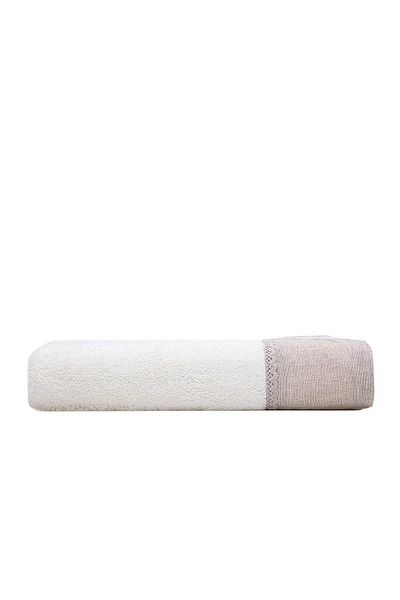 Ecocotton Πετσέτα μπάνιου Ayliz 100% οργανικό βαμβάκι Κέντημα χειρός κρέμα 80x150 εκ.