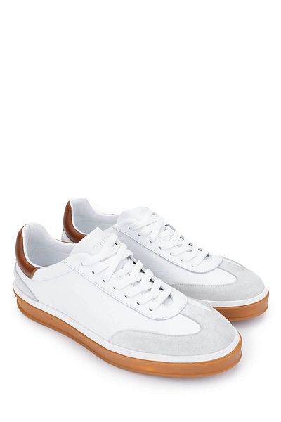 Tamer Tanca Men's Genuine Leather White Sneakers & Sports Shoes