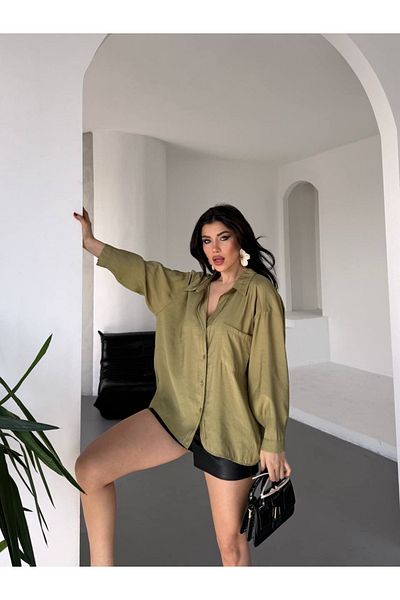 hancez Πουκάμισο Χαμηλού Ώμου Oversize 4612
