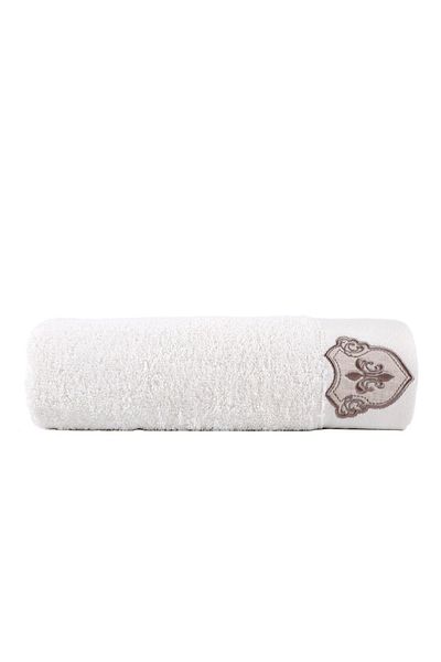 Ecocotton Πετσέτα μπάνιου Ayliz 100% οργανικό βαμβάκι κεντημένη κρέμα 80x150 εκ.