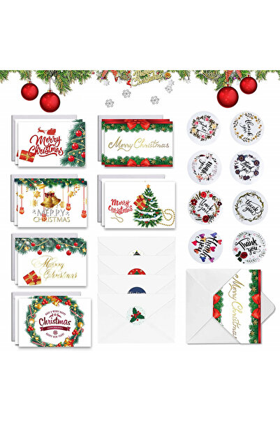 Sunshine smile Set de 12 felicitari de Craciun cu plicuri si stickere Sunshin...