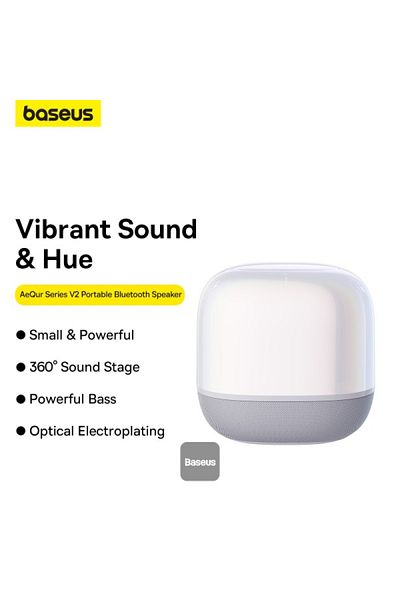 Baseus مكبر صوت لاسلكي AeQur V2 - أبيض قمري