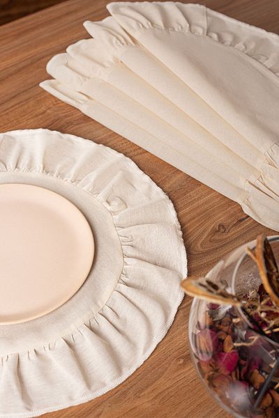 Elvya 6 Ruffled Round Service |   40 cm American Nest - Ztasy