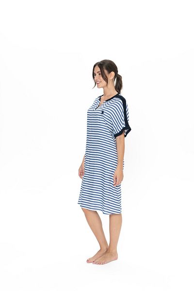 U.S. Polo Assn. U.S. Polo Assn. Women's Navy Blue Horizontal Striped Nightgown - Batdn20V03I5V