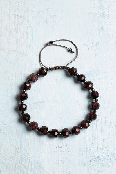Deniz Doğal Taş Certified Natural Garnet (Garnet) and Hematite Stone Adjustable Bracelet – Energy & Passion