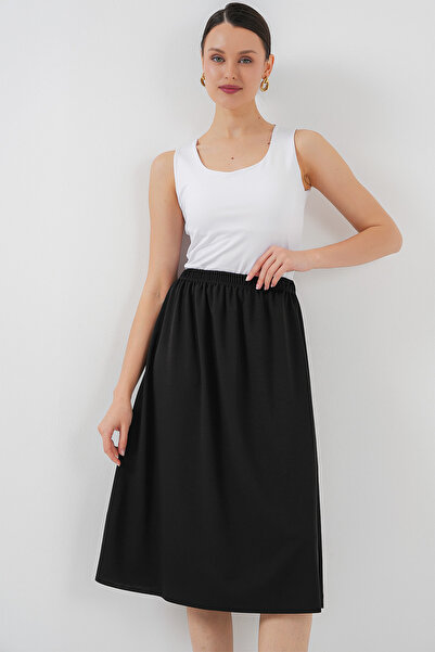 Bigdart 8039 Uzun Etek Astarı Jüpon - Siyah