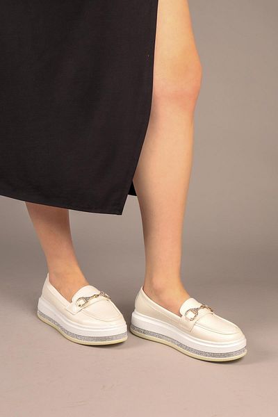Birikon Garazi̇ Thick Sole Loafer White