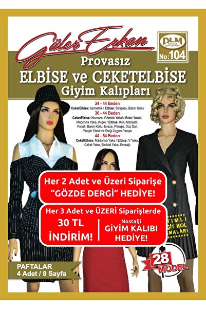 Dilem Yayınevi Güler Erkan No:104 Provasız Elbise ve Ceketelbise Giyim Kalıpları